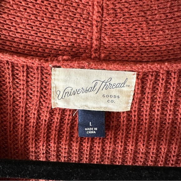 Rust Rib knit, pockets Long Cardigan, Universal Threads, Large - Picture 2 of 3